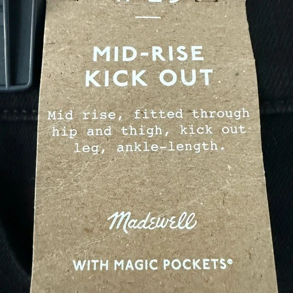 NWT Madewell Mid-Rise Kick Out Ankle Length Black Women’s Jeans - Picture 6 of 9